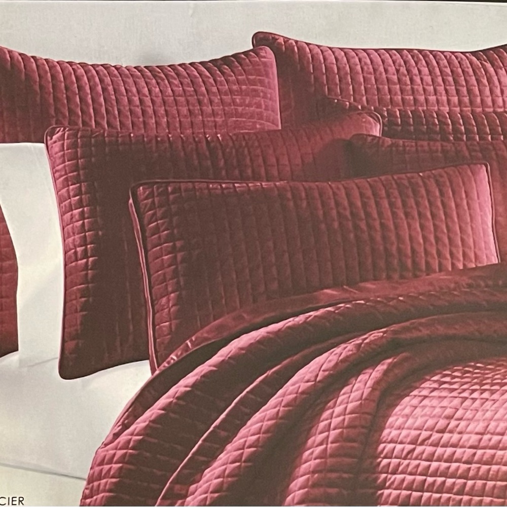 J QUEEN NEW YORK GLACIER WINE EURO SHAM NWOT